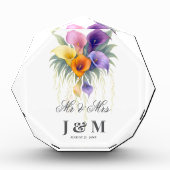 Calla Lilies Keepsake Newlyweds Gift Bride Groom  Fotoblock (Vorderseite)