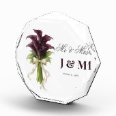 Calla Lilies Keepsake Newlyweds Gift Bride Groom Fotoblock (Rechts)