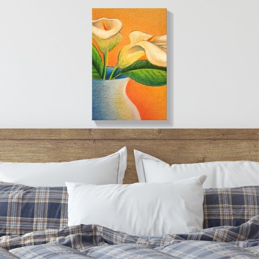 Calla Lilies Leinwand (Insitu (Schlafzimmer))