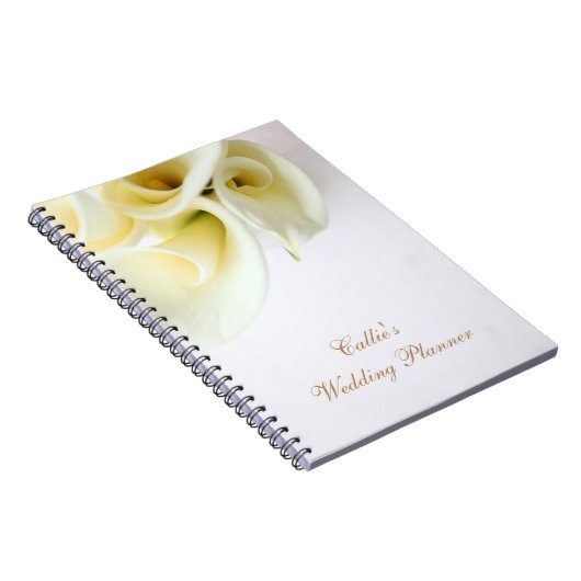 Calla lilies mit Text Space Hochzeit Notizblock (Rechte Seite)