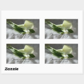 Calla Lilies on White Lace Wedding Rechteckiger Aufkleber (Blatt)