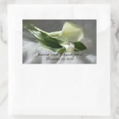 Calla Lilies on White Lace Wedding Rechteckiger Aufkleber (Tasche)