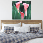 Calla Lilies Pink Blume Leinwanddruck (Insitu (Schlafzimmer))
