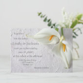 Calla lilies Raum für Hochzeit mit Text Einladung (Stehend Vorderseite)