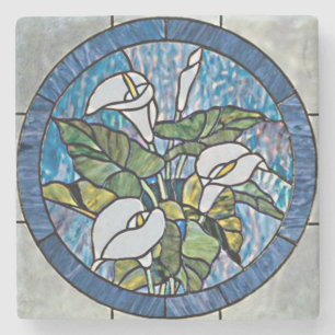 Calla Lilies Stain Glass Look Steinuntersetzer