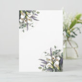 Calla Lilies und Lavender Einladung (Stehend Vorderseite)