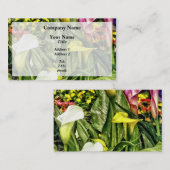 Calla Lilies und Stiefmütterchen Visitenkarte (Vorne/Hinten)