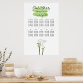 Calla Lilies Watercolor Hochzeitstabelle Poster (Küche)