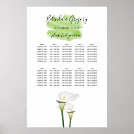 Calla Lilies Watercolor Hochzeitstabelle Poster