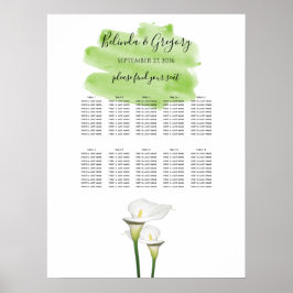 Calla Lilies Watercolor Hochzeitstabelle Poster
