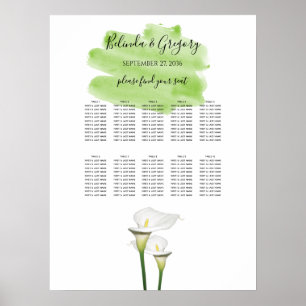 Calla Lilies Watercolor Hochzeitstabelle Poster