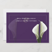 Calla Lilies Wedding Einladung auf Lila (Rückseite)