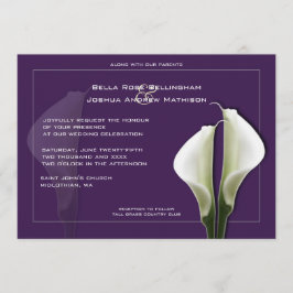 Calla Lilies Wedding Einladung auf Lila