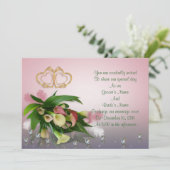 Calla lilies Wedding Einladung elegant (Stehend Vorderseite)