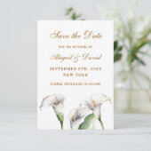 Calla Lilies Wedding Save The Date (Stehend Vorderseite)