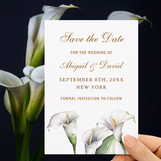 Calla Lilies Wedding Save The Date