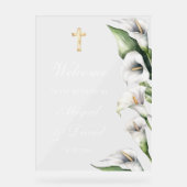 Calla Lilies Wedding Welcome Acrylschild (Vorderseite)
