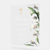 Calla Lilies Wedding Welcome Acrylschild (Winkel)