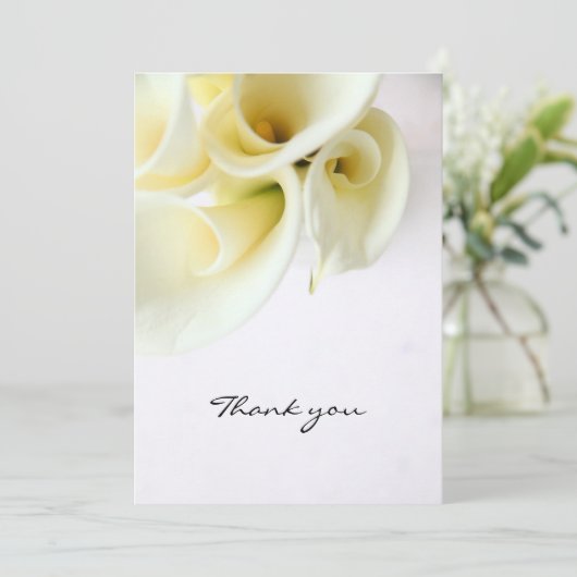 Calla lilies with text space thank you card save the date (Stehend Vorderseite)