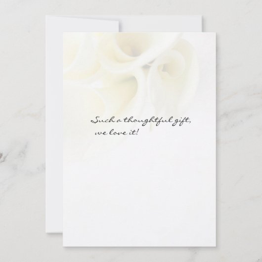 Calla lilies with text space thank you card save the date (Rückseite)