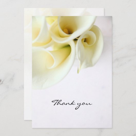 Calla lilies with text space thank you card save the date (Vorne/Hinten)