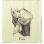Calla Lilies Zeichnend Duschvorhang (Vorderseite)