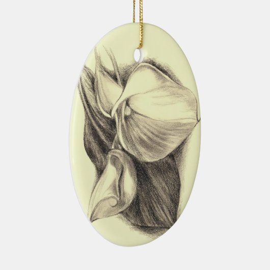 Calla Lilies Zeichnend Keramik Ornament (Rechts)