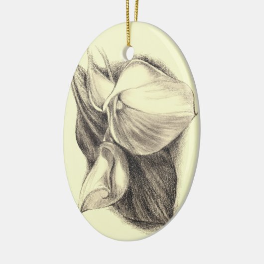 Calla Lilies Zeichnend Keramik Ornament (Links)