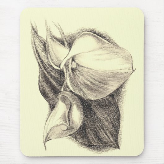 Calla Lilies Zeichnend Mousepad (Vorne)