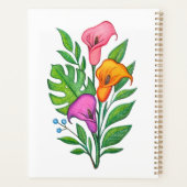 Calla Lillies Blumenzeichnung Buntstift Planer (Rückseite)