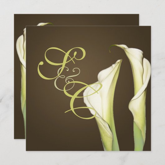 Calla lillt auf Kaffeeheirat Einladungen (Vorne/Hinten)
