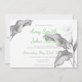 Calla Lilly Black & White Einladung (Vorderseite)