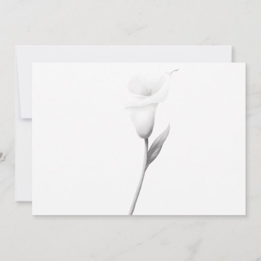 Calla Lilly Black & White Einladung (Rückseite)