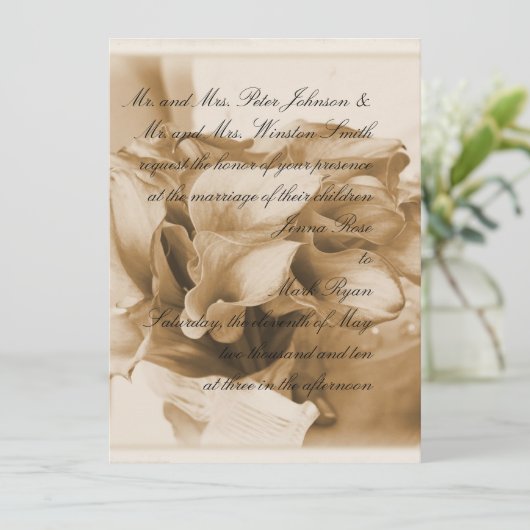 Calla Lilly Einladung (Stehend Vorderseite)