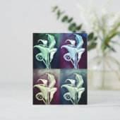 Calla Lilly Modernes Vintages Retro-Muster Postkarte (Stehend Vorderseite)