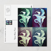 Calla Lilly Modernes Vintages Retro-Muster Postkarte (Vorne/Hinten)
