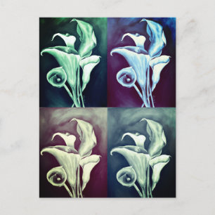 Calla Lilly Modernes Vintages Retro-Muster Postkarte