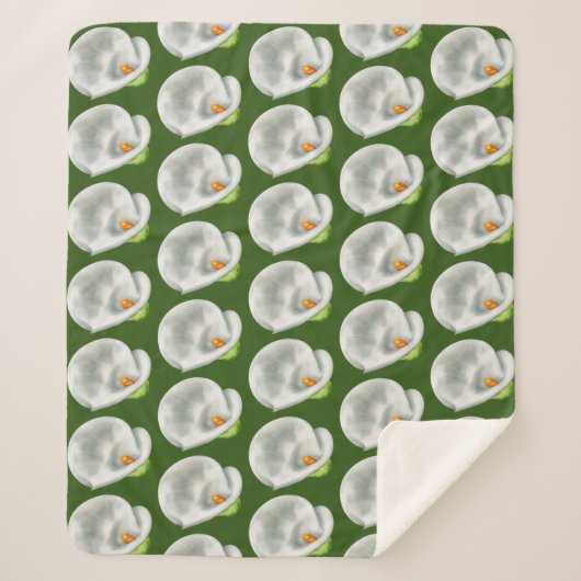 Calla Lilly Pattern Sherpadecke (Vorderseite)