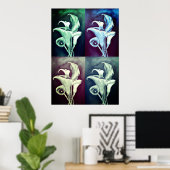 Calla Lilly - Retro-Muster Poster (Heimbüro)