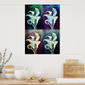 Calla Lilly - Retro-Muster Poster (Küche)