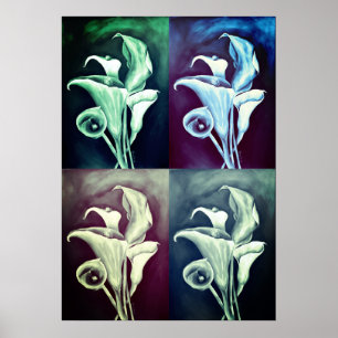 Calla Lilly - Retro-Muster Poster