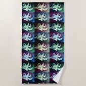 Calla Lilly - Retro-Muster Strandtuch (Vorderseite)