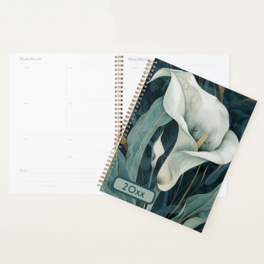 Calla Lily 20XX Classic Spiral Planner Wasserfarbe Planer (Anzeige)