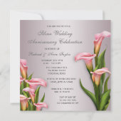 Calla Lily 25. Hochzeitstag Party Einladung (Rückseite)