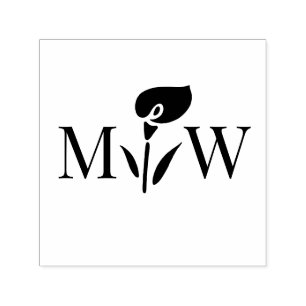Calla Lily #2 Paar Hochzeit 2 Anfangsmonogramm Permastempel