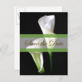 Calla Lily 2 Save the Date Wedding Ankündigungspostkarte (Vorne/Hinten)