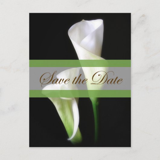 Calla Lily 2 Save the Date Wedding Ankündigungspostkarte (Vorderseite)