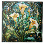 Calla Lily Art Nouveau Deko Fliese (Vorderseite)