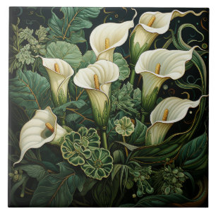 Calla Lily Art Nouveau Deko Keramik Tile Fliese