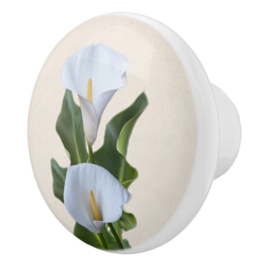 Calla Lily Blume Blumengarten & Blätter Keramikknauf (Rechts)